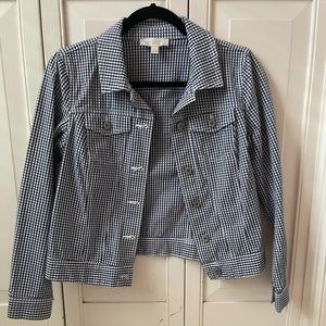 Talbots Petites gingham jean jacket size P